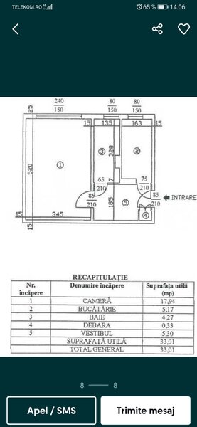 Drumul Taberei, Valea Oltului, garsoniera 33 mp